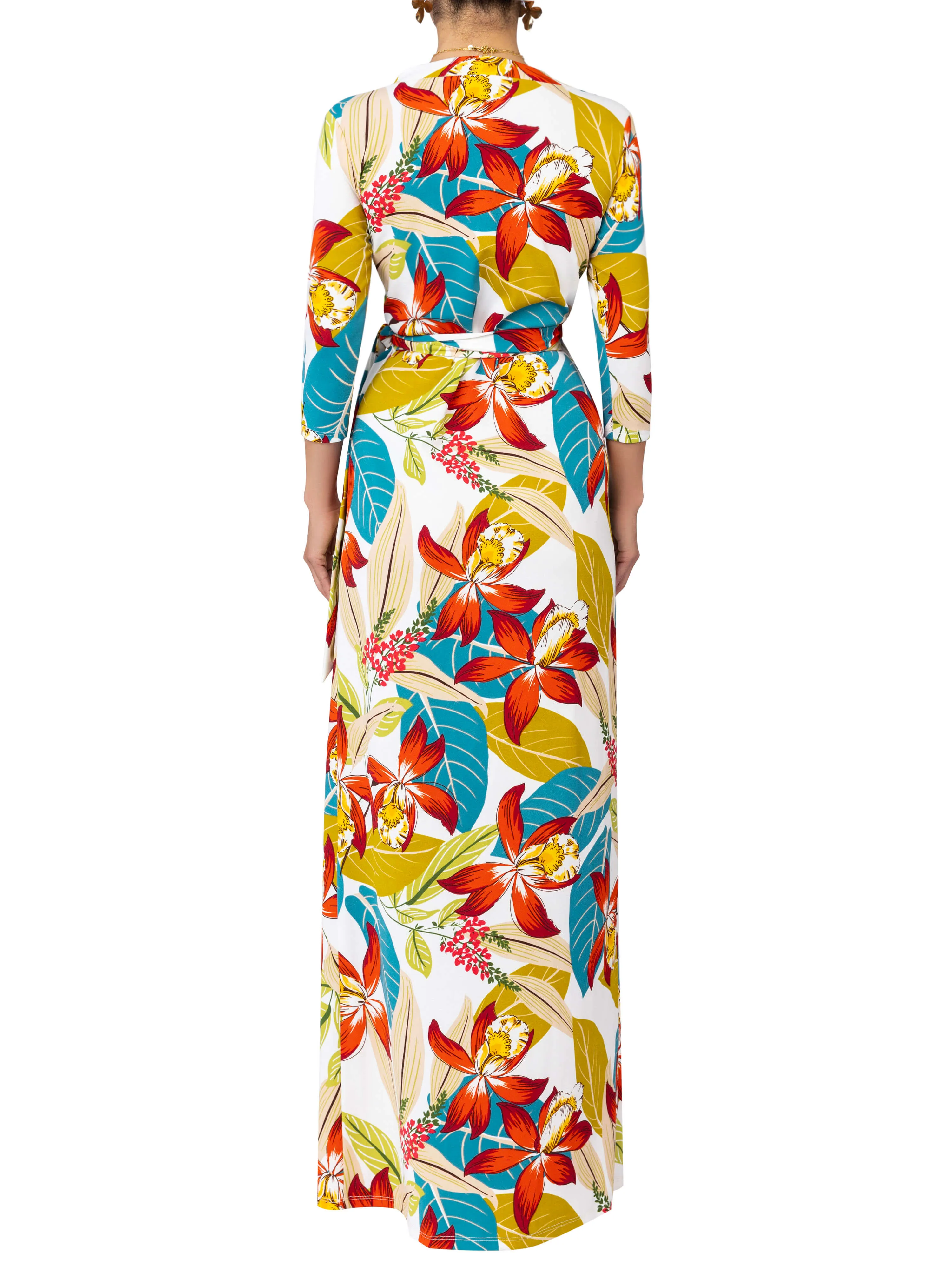 "Berries" Floral Maxi Wrap Dress