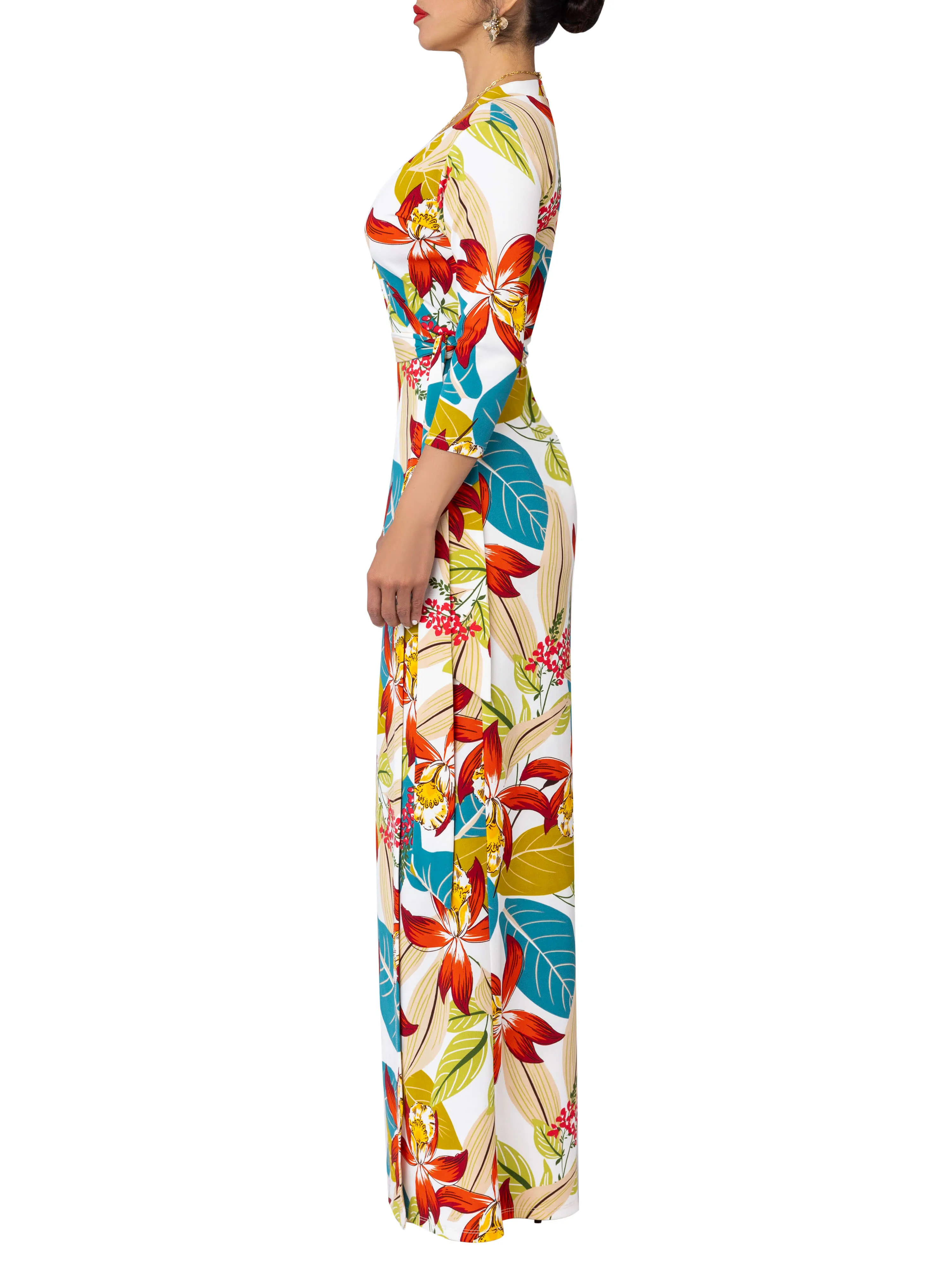 "Berries" Floral Maxi Wrap Dress