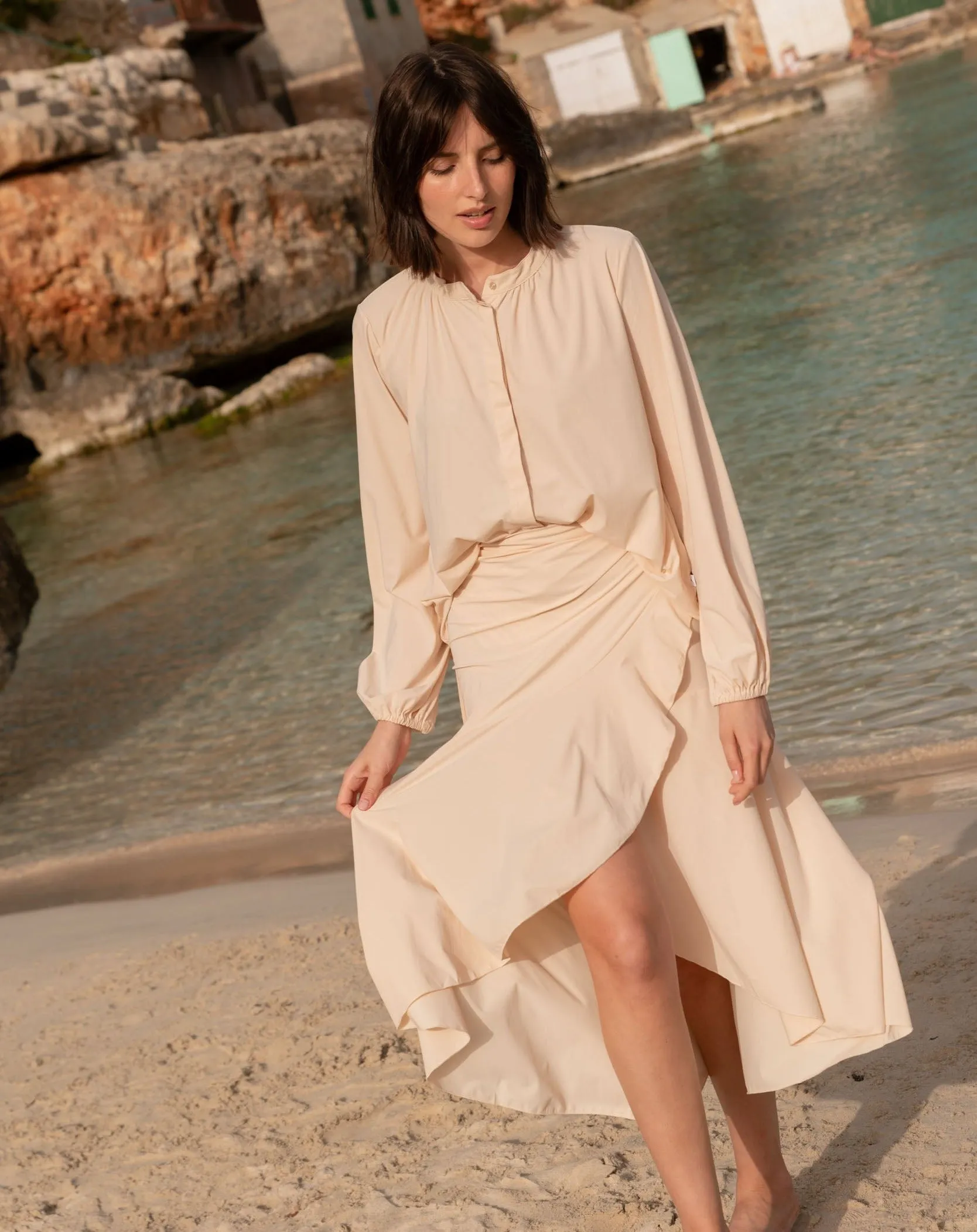 Rio UV Wrap Skirt Nude