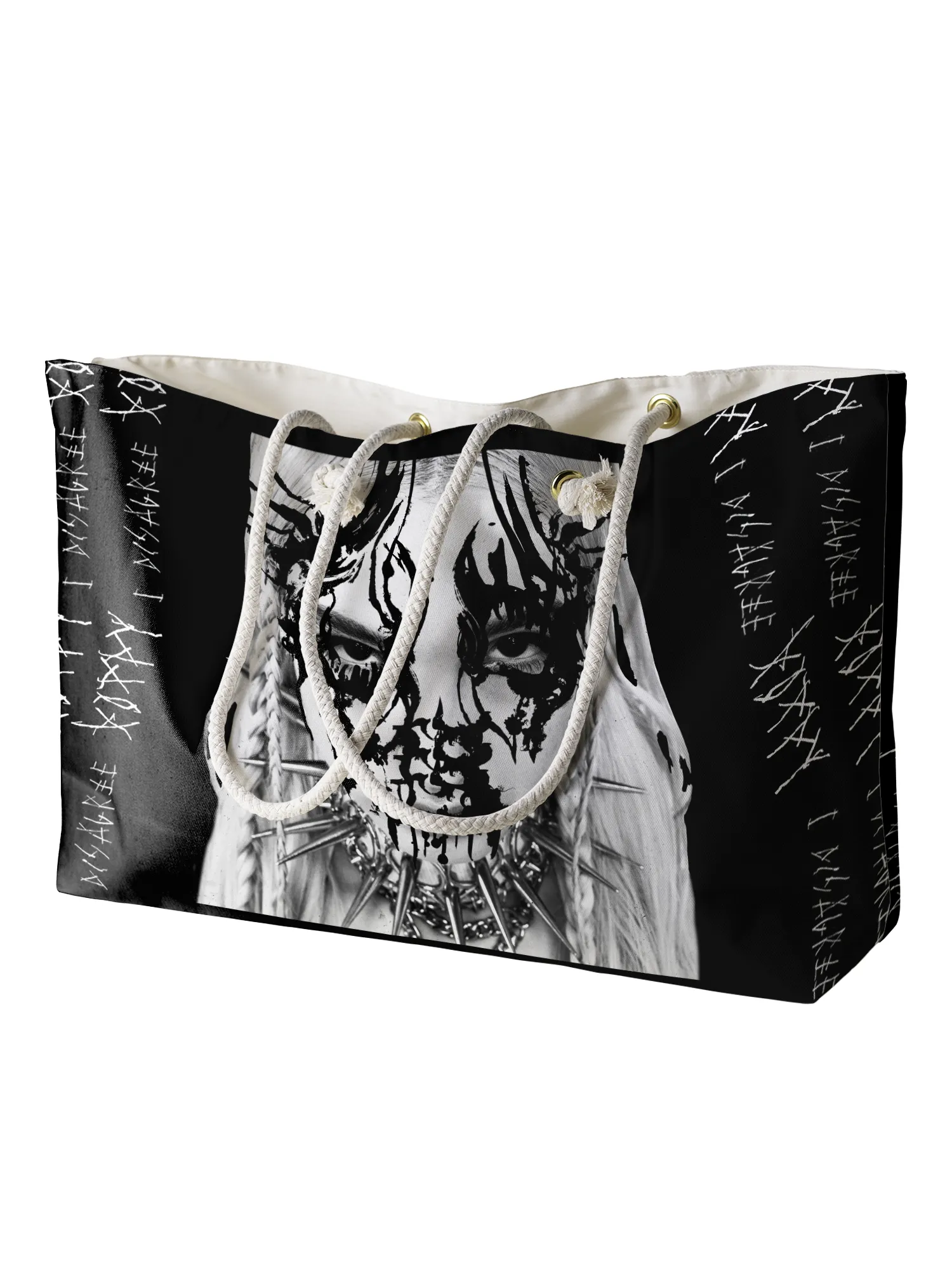 Rocksax Poppy Rope Handled Beach Bag - I Disagree