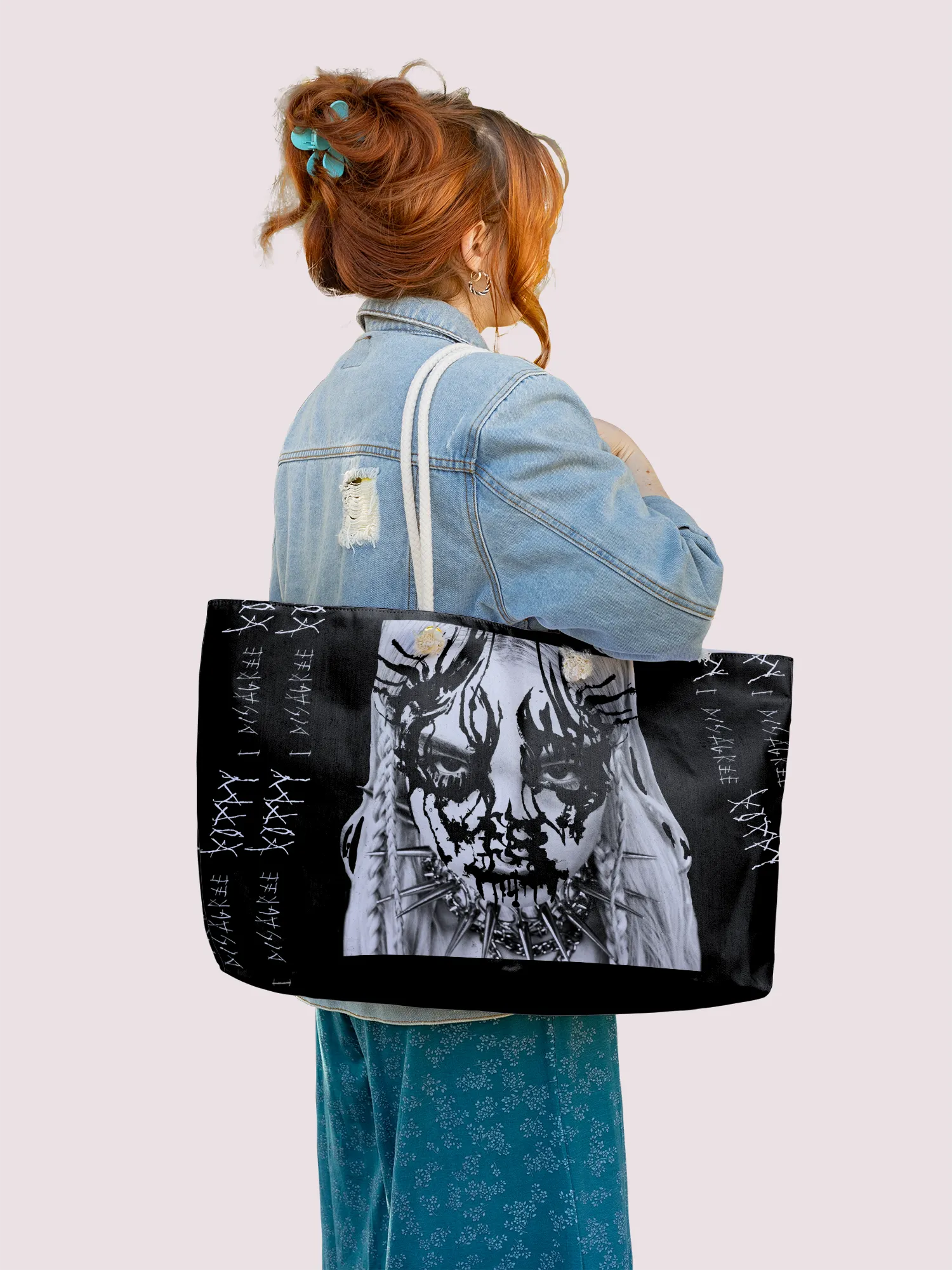 Rocksax Poppy Rope Handled Beach Bag - I Disagree