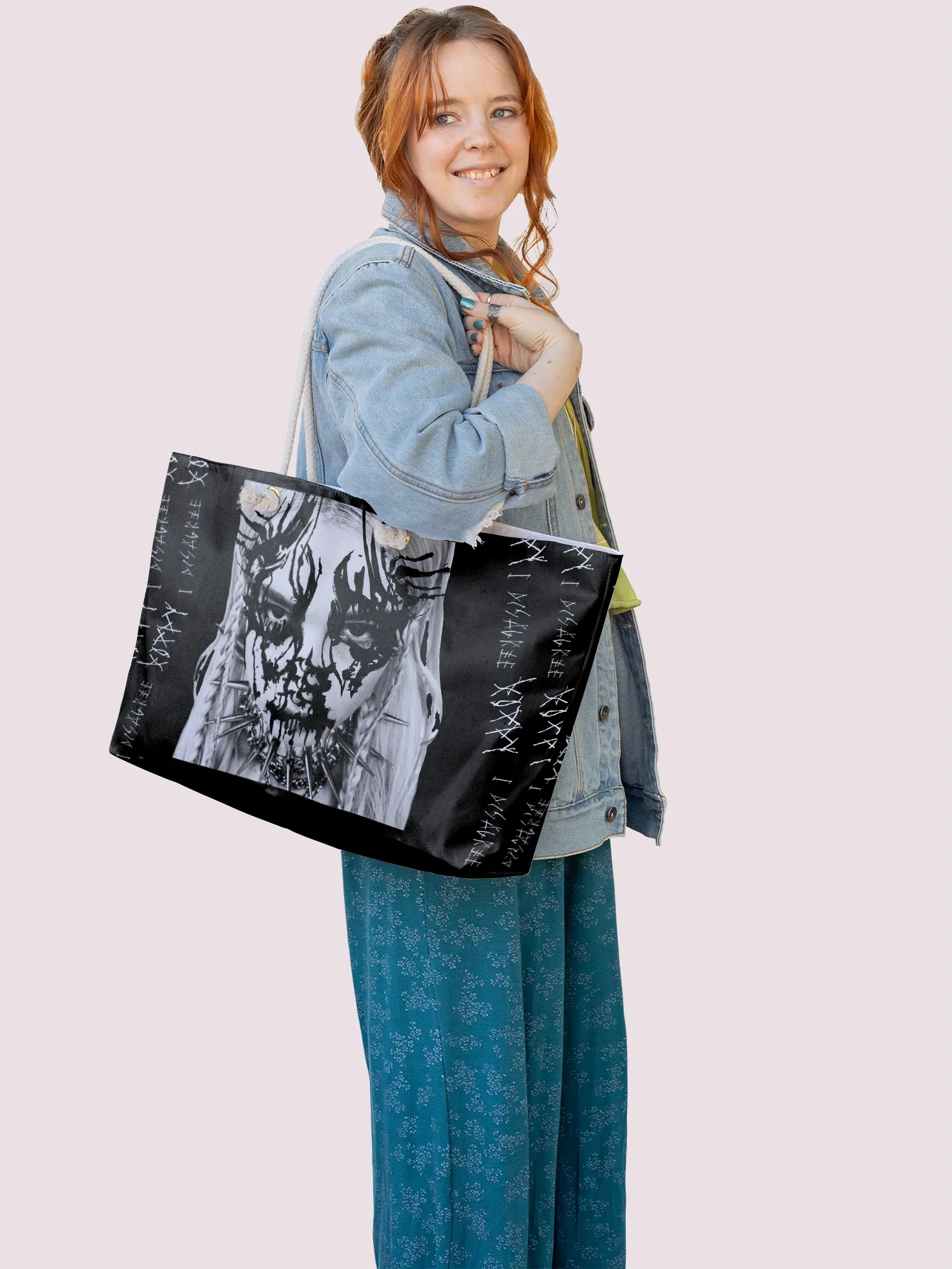Rocksax Poppy Rope Handled Beach Bag - I Disagree