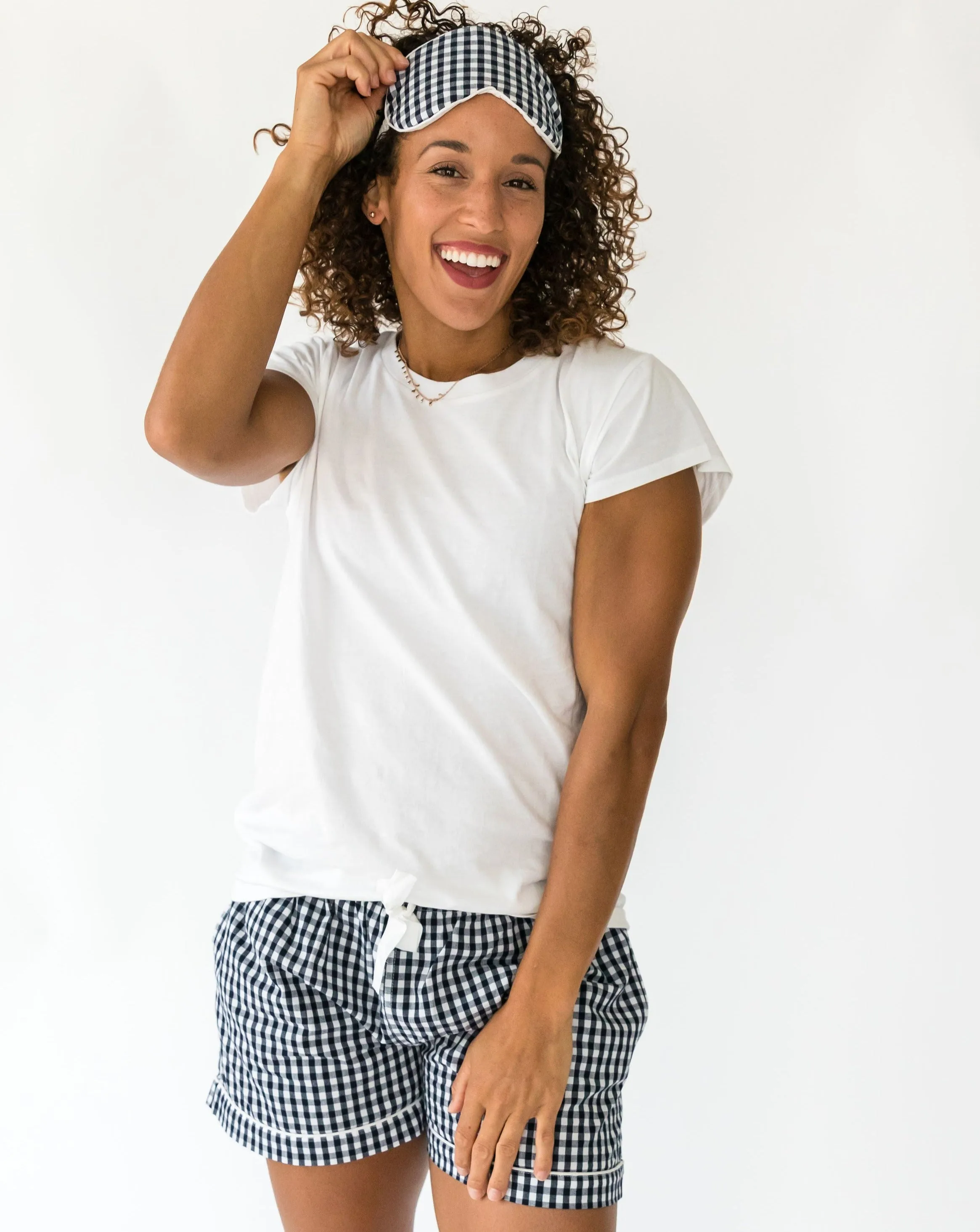 Rosa Navy Gingham Women’s Shorts