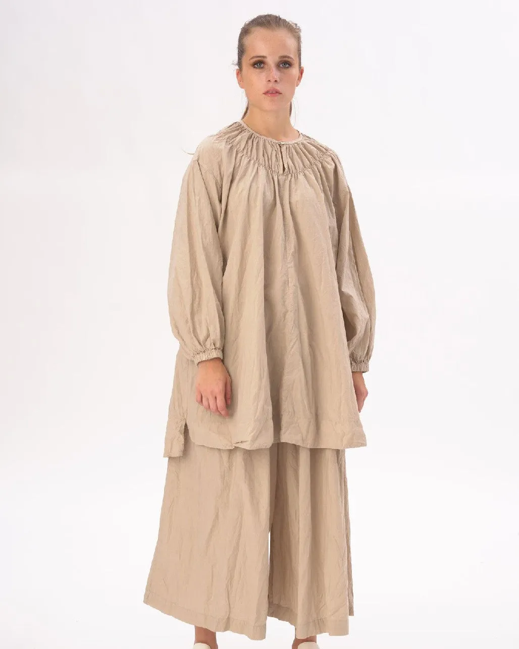Ruffled Neck Organic Cotton Tunic