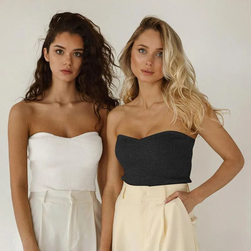 Sexy Slim Fit Off Shoulder Pure Color Ribbed Tube Women's Top Wholesale