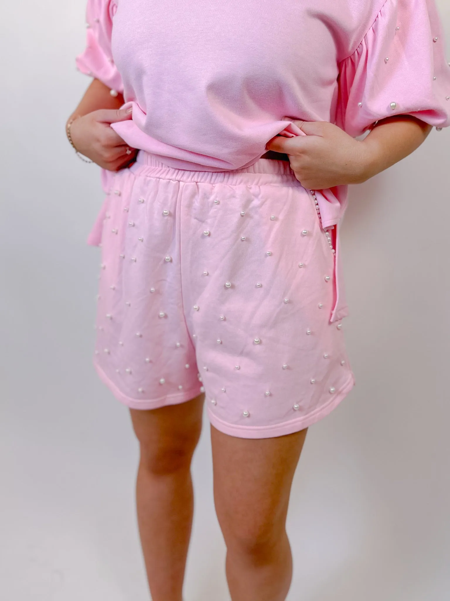 Steph Soft Pearl Shorts- Pink