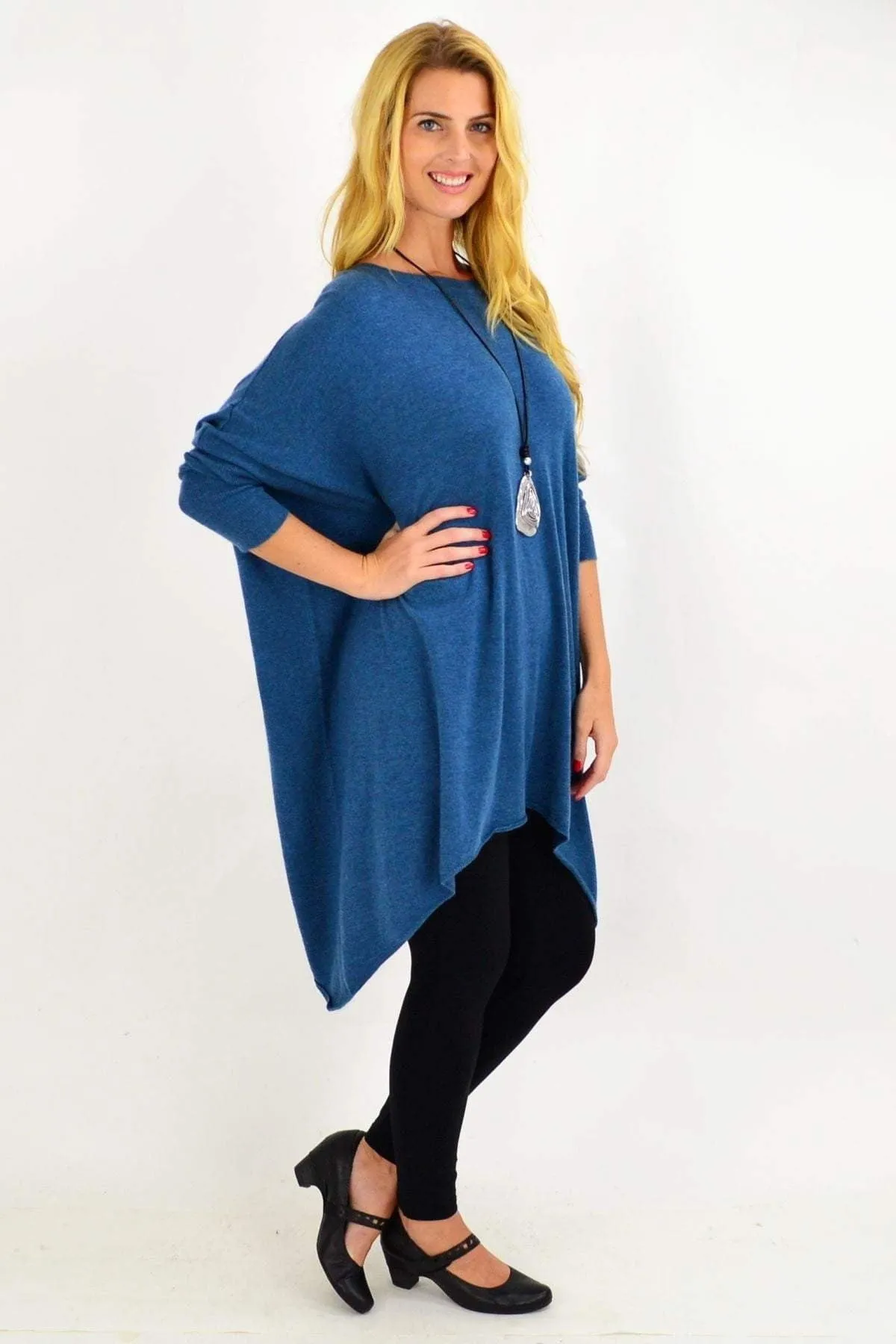 Teal Blue Snuggle up Tunic Top