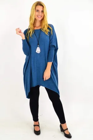 Teal Blue Snuggle up Tunic Top