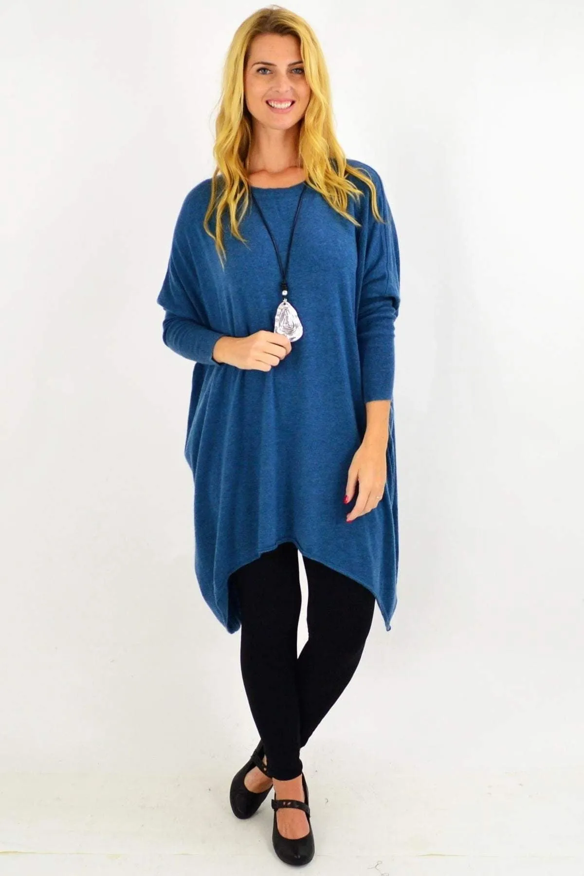 Teal Blue Snuggle up Tunic Top