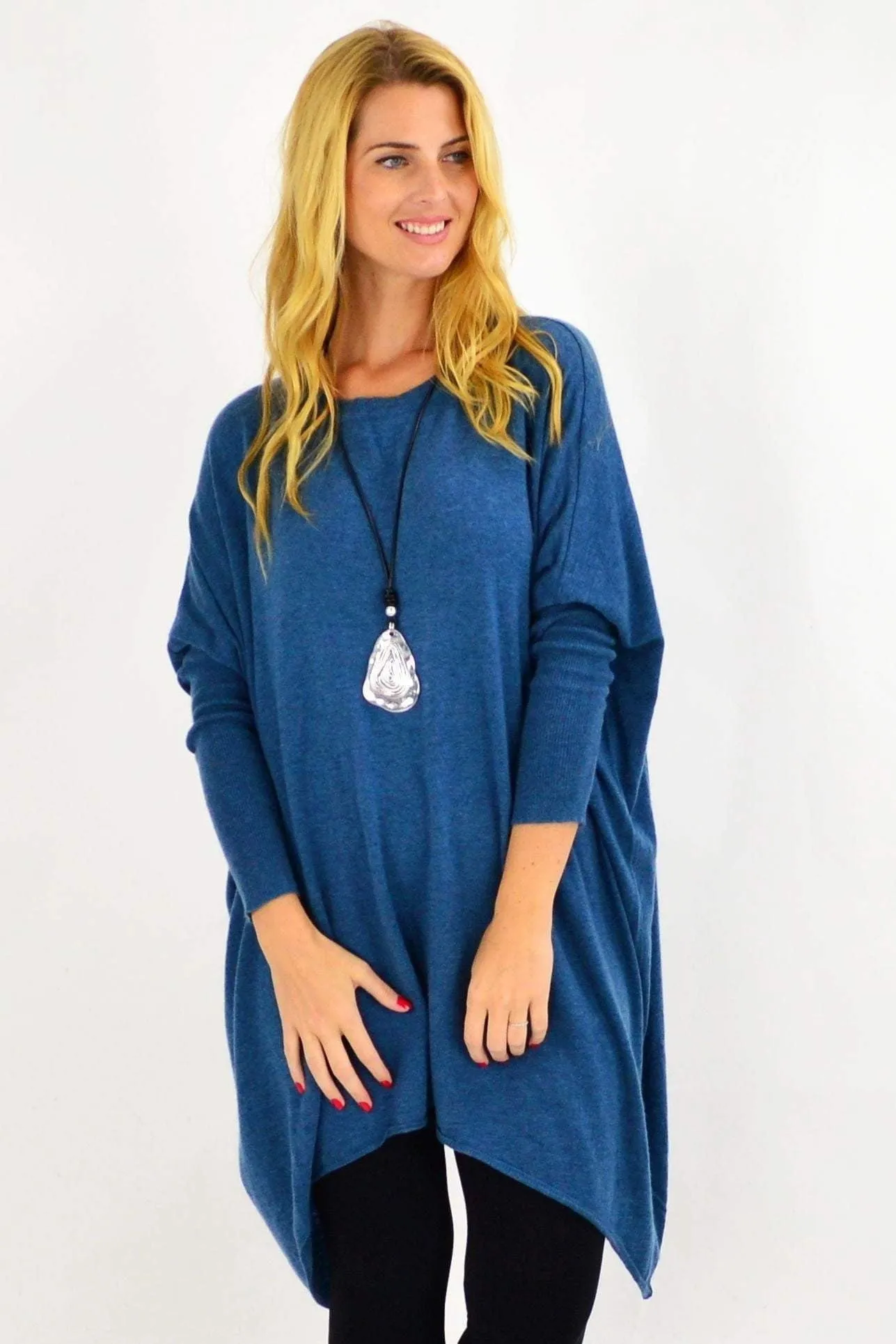 Teal Blue Snuggle up Tunic Top