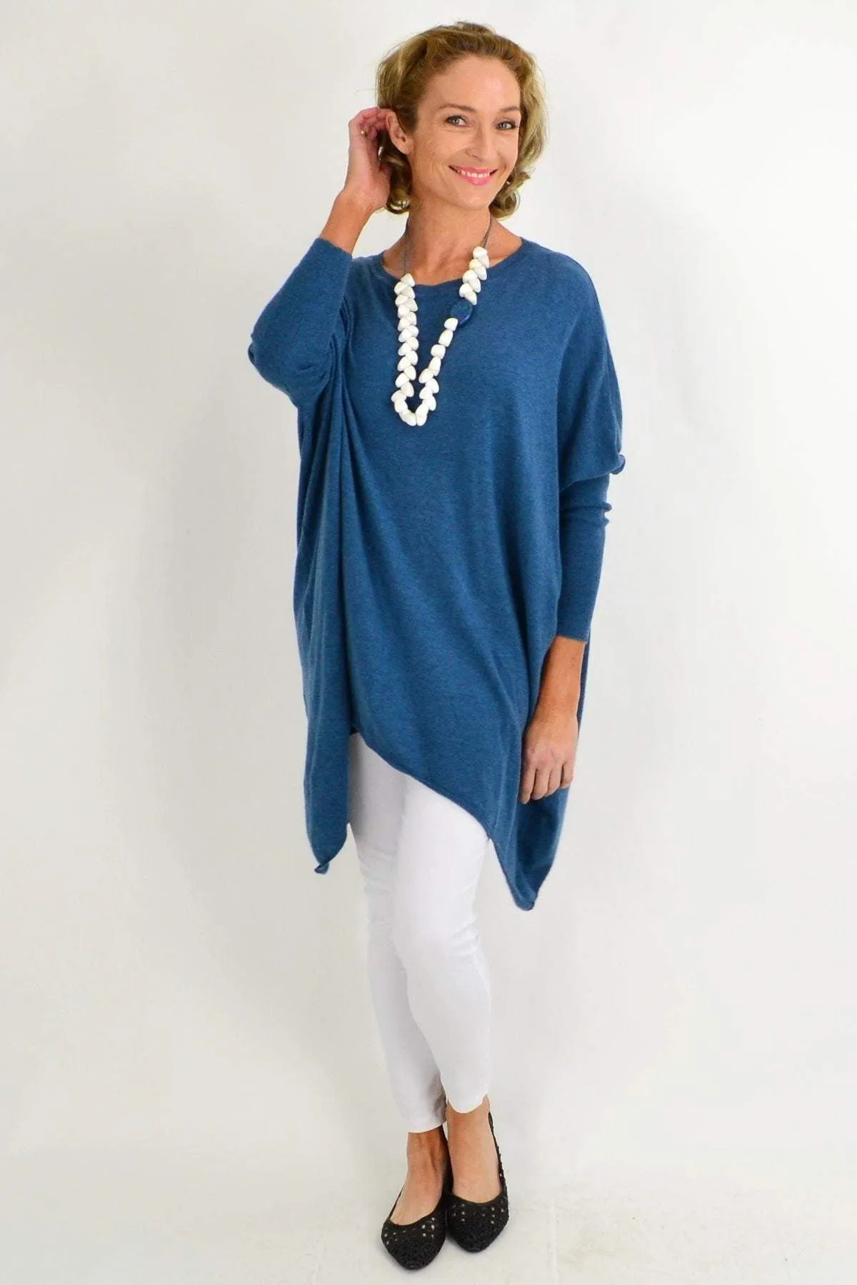 Teal Blue Snuggle up Tunic Top