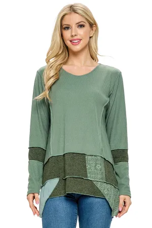 Tunic Top Boho Patchwork Casual Lace