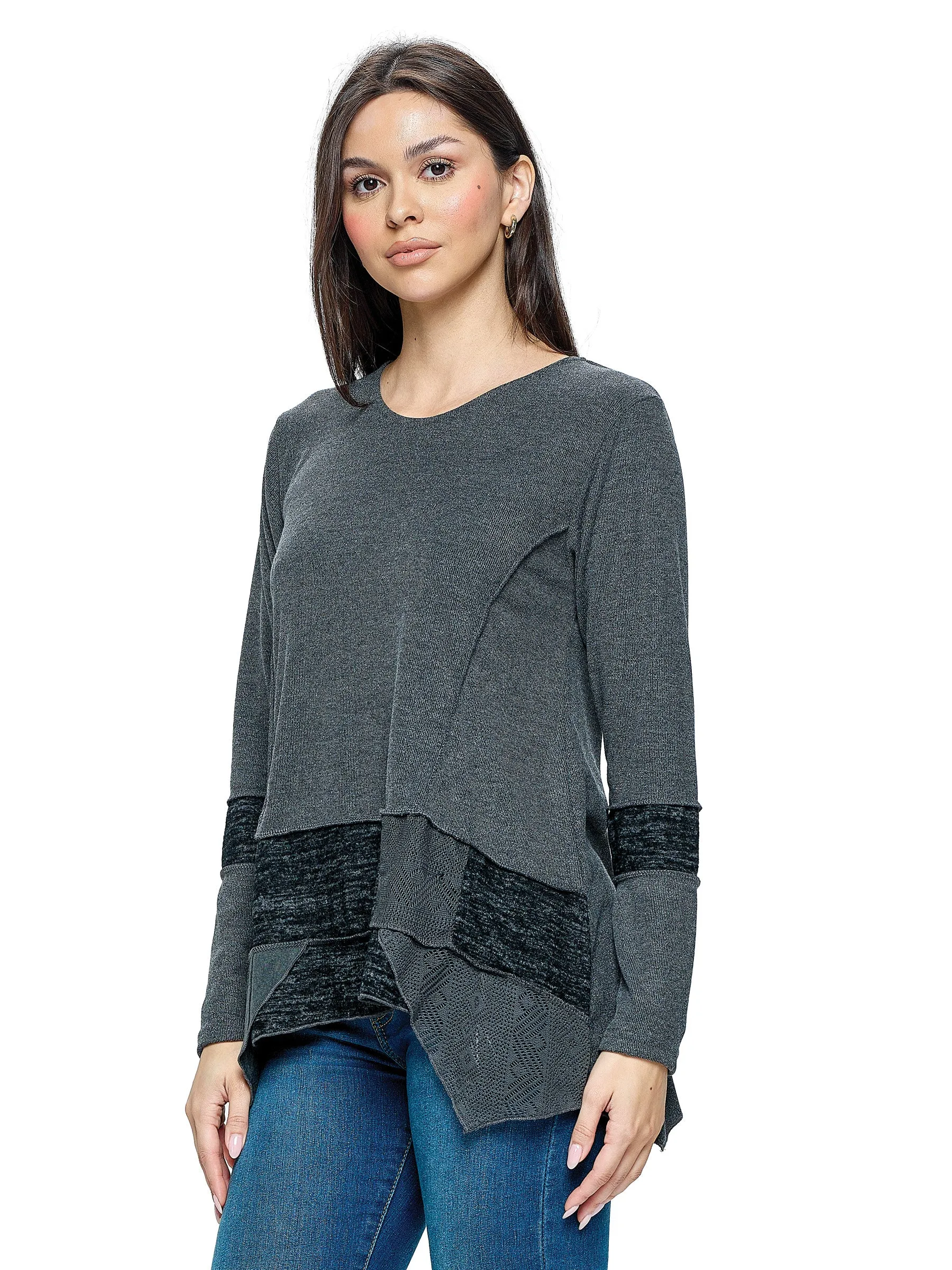 Tunic Top Boho Patchwork Casual Lace