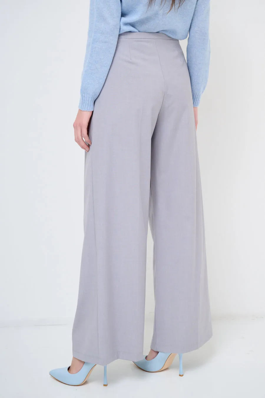 Wide-leg pleated trousers with high waist wholesale