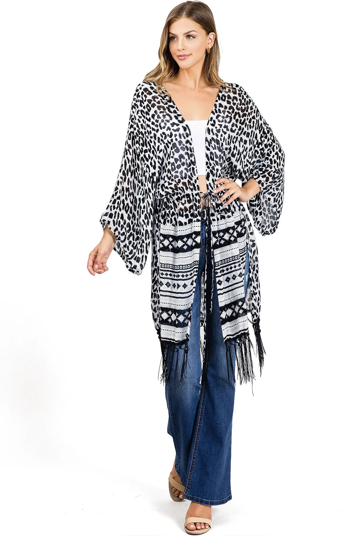 Wild Side Fringe Kimono