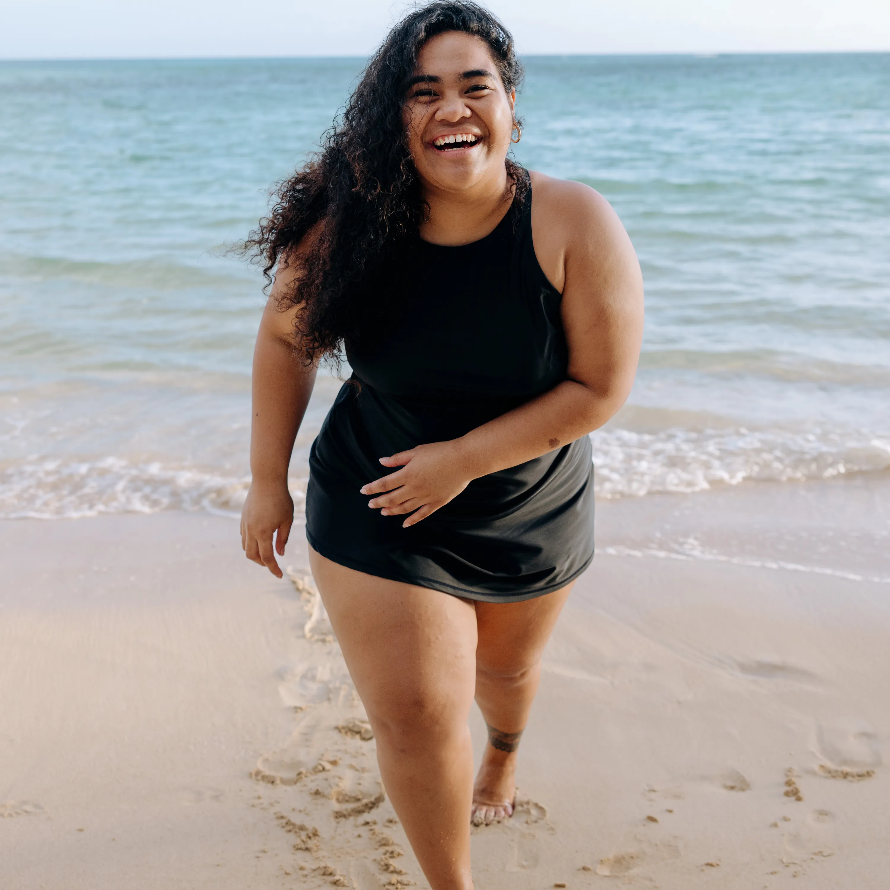 Women’s High Neck Fitted Tankini Top | “Black”