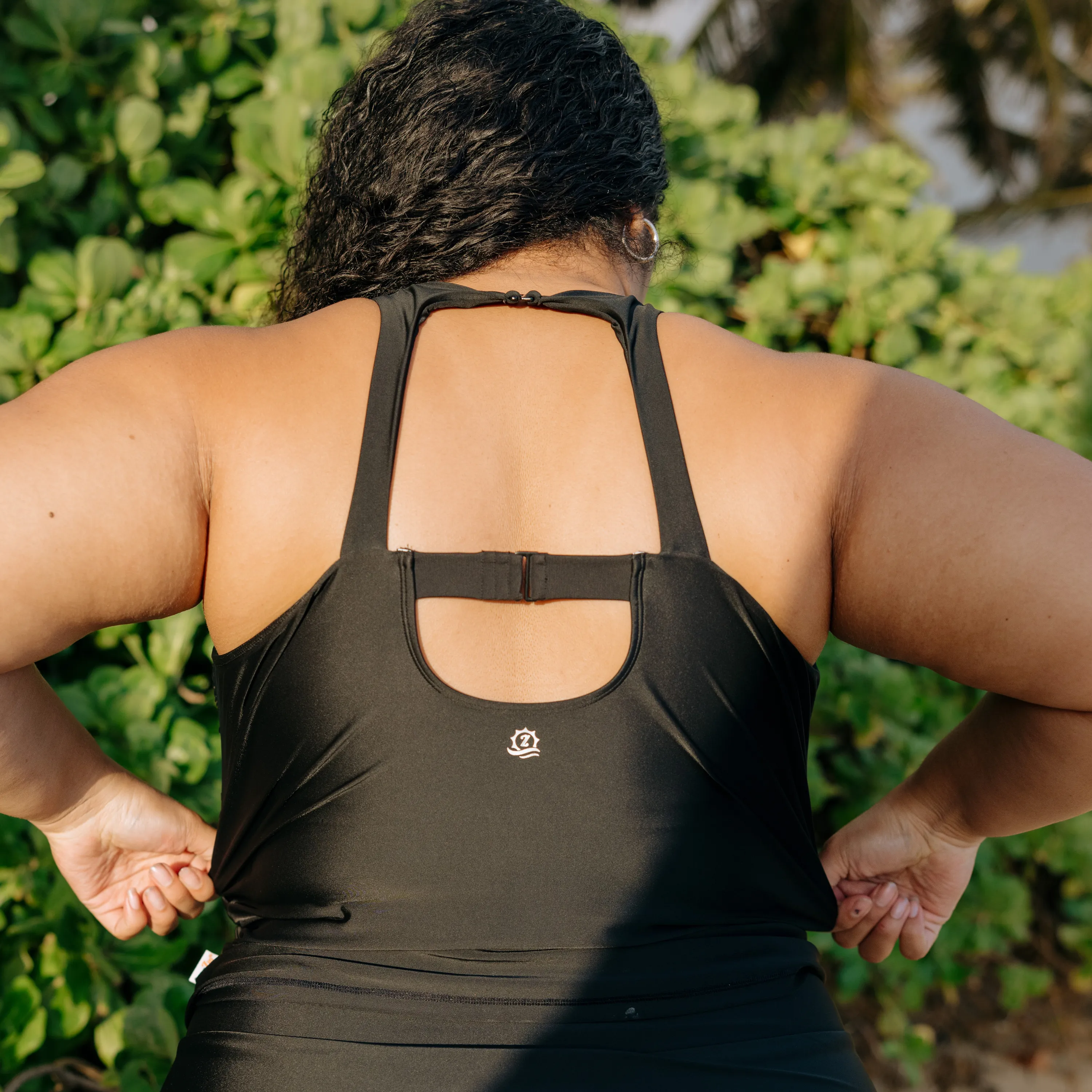 Women’s High Neck Fitted Tankini Top | “Black”
