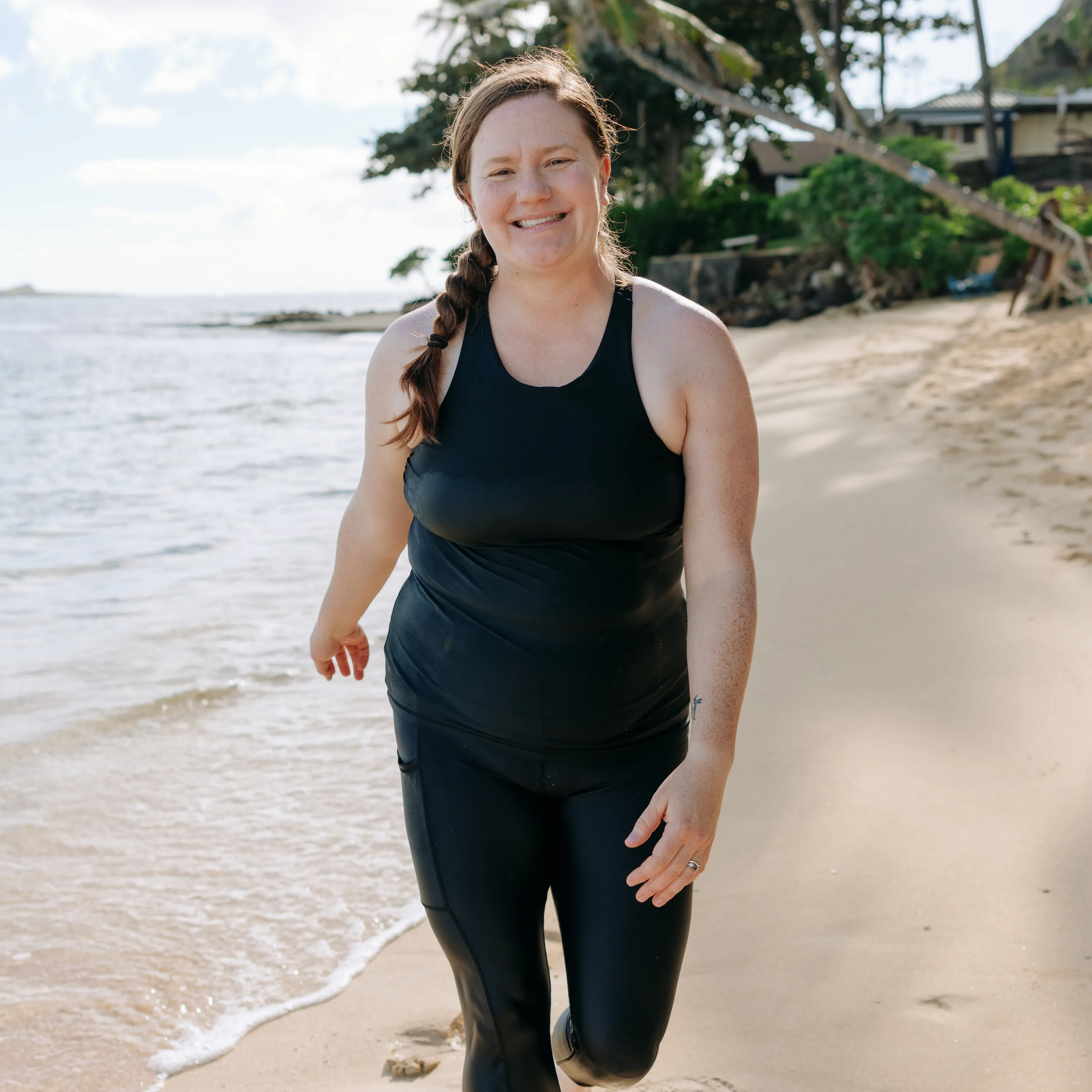 Women’s High Neck Fitted Tankini Top | “Black”
