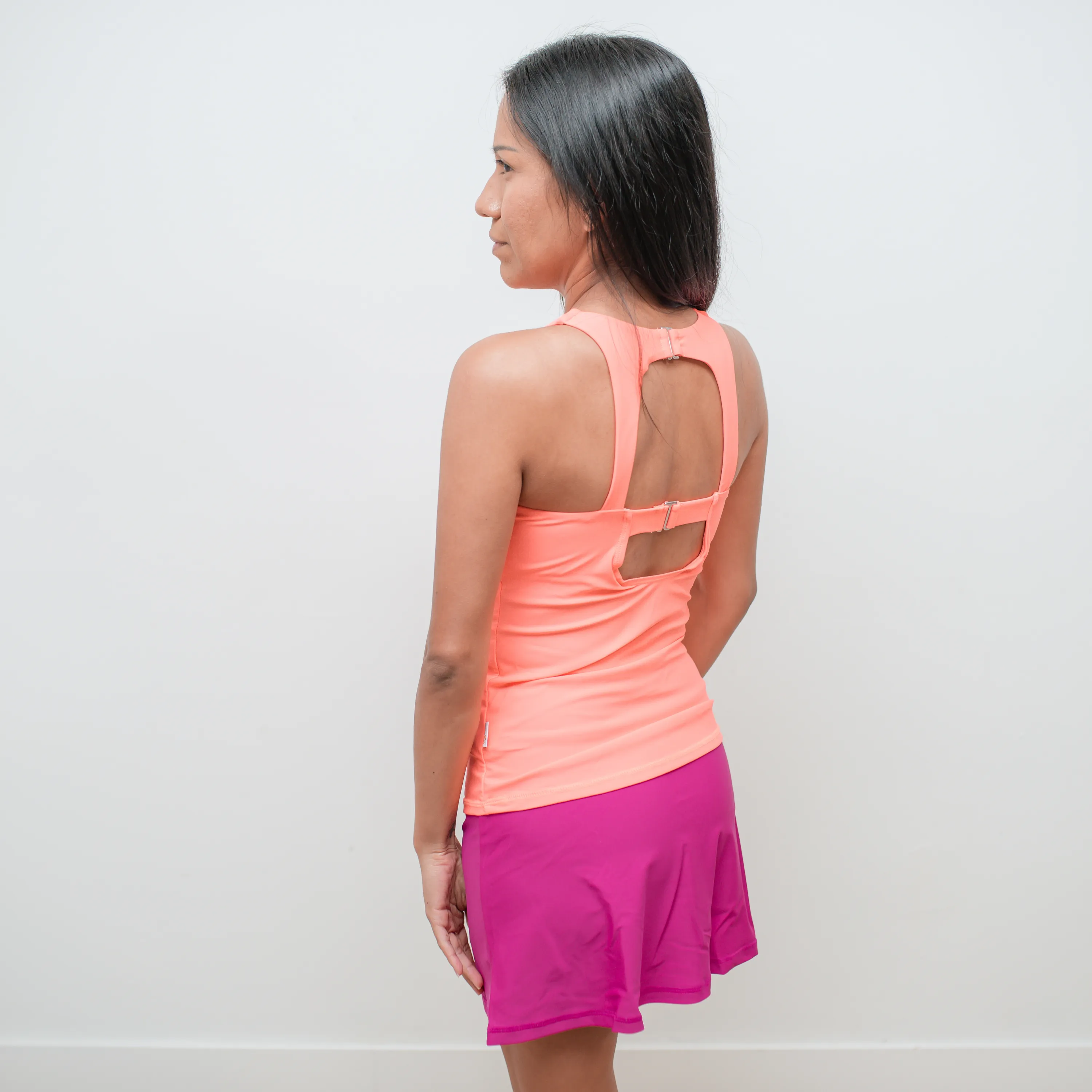 Women’s High Neck Fitted Tankini Top | “Neon Orange"