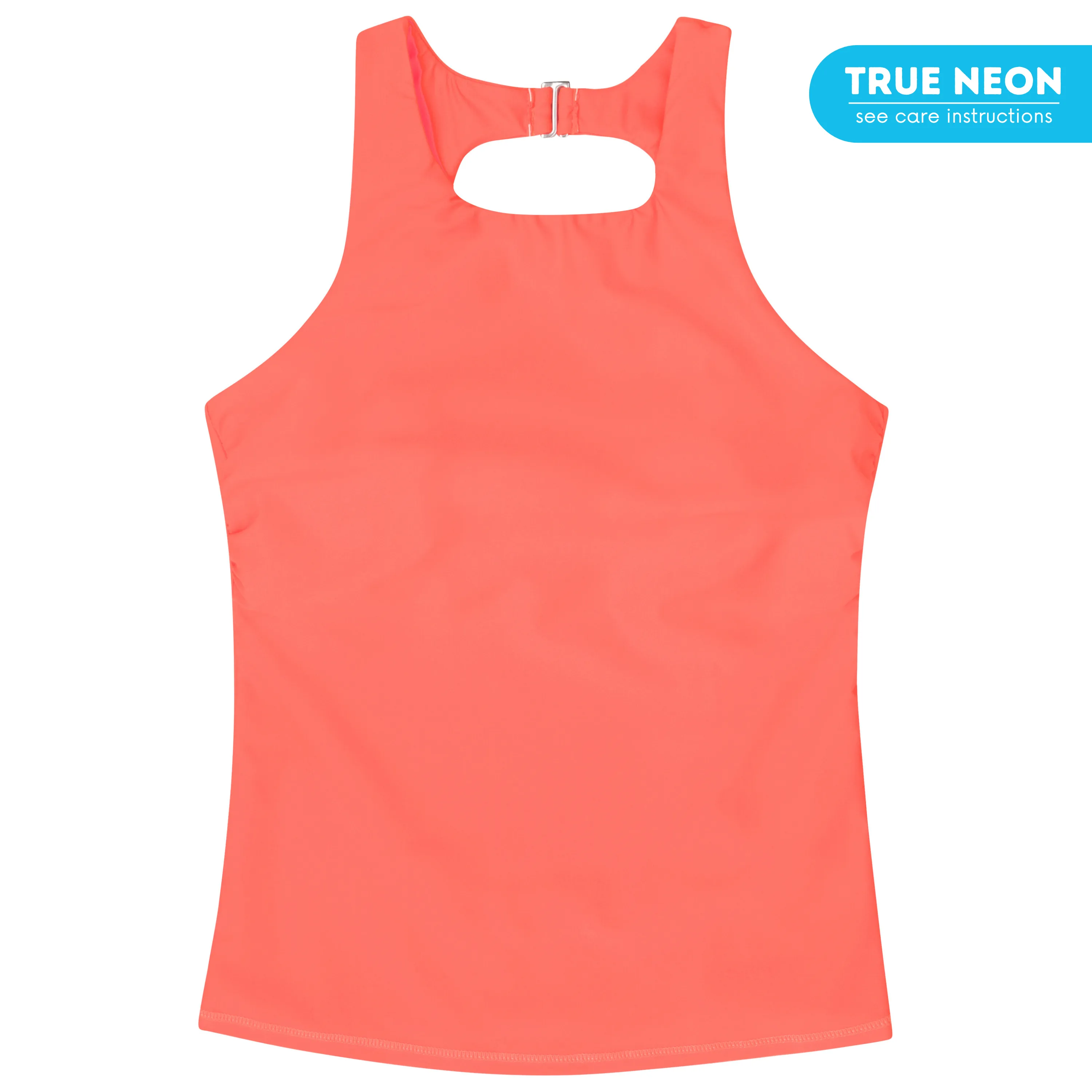 Women’s High Neck Fitted Tankini Top | “Neon Orange"