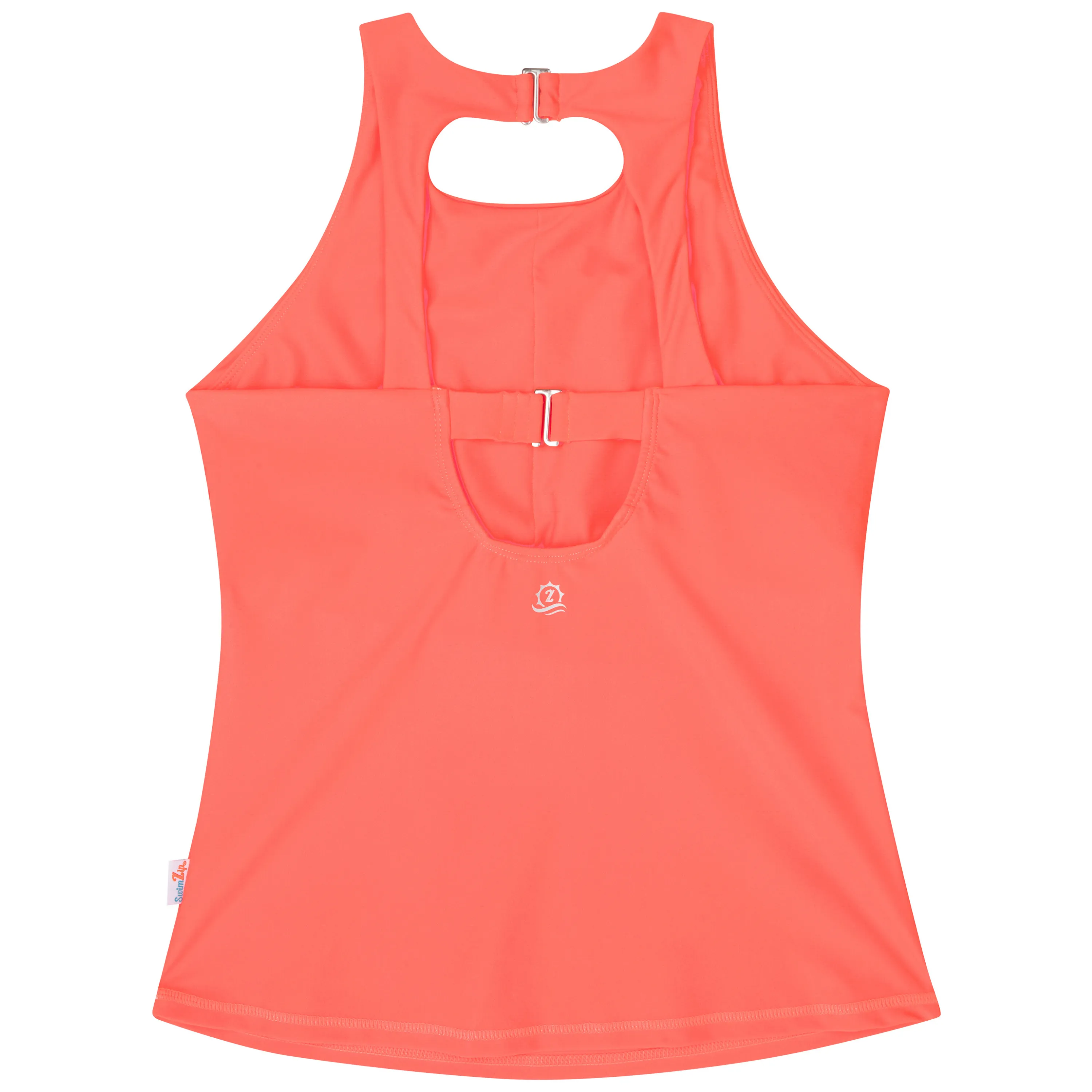 Women’s High Neck Fitted Tankini Top | “Neon Orange"