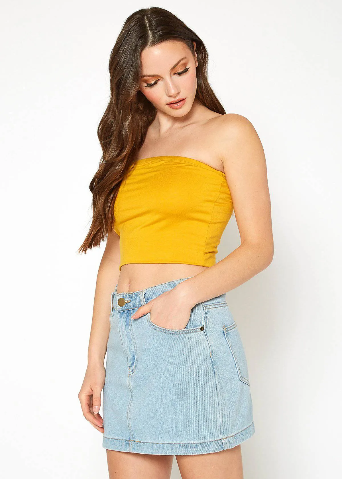 Women's Off Shoulder Cropped Tube Top