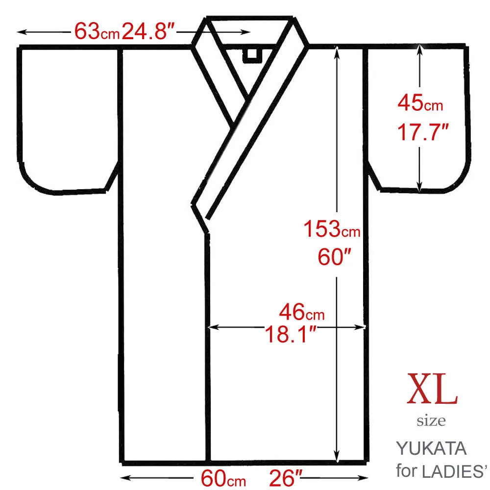 Women's Yukata Robe Japanese Summer Kimono - Iris & Flowing Water Navy