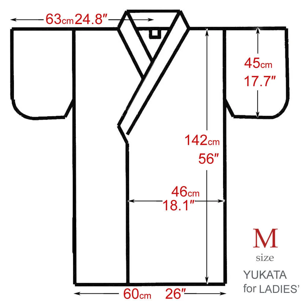Women's Yukata Robe Japanese Summer Kimono - Iris & Flowing Water Navy