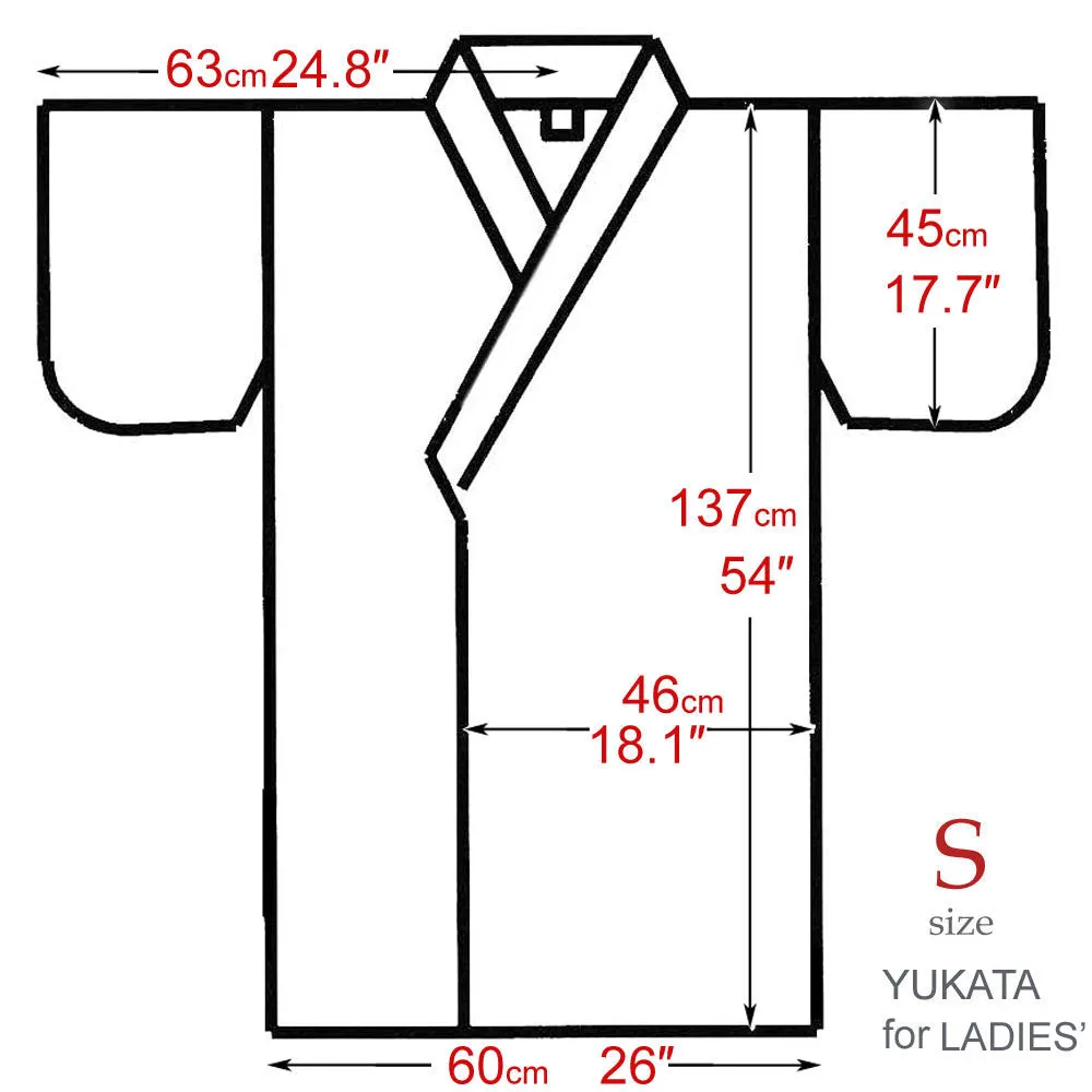 Women's Yukata Robe Japanese Summer Kimono - Iris & Flowing Water Navy