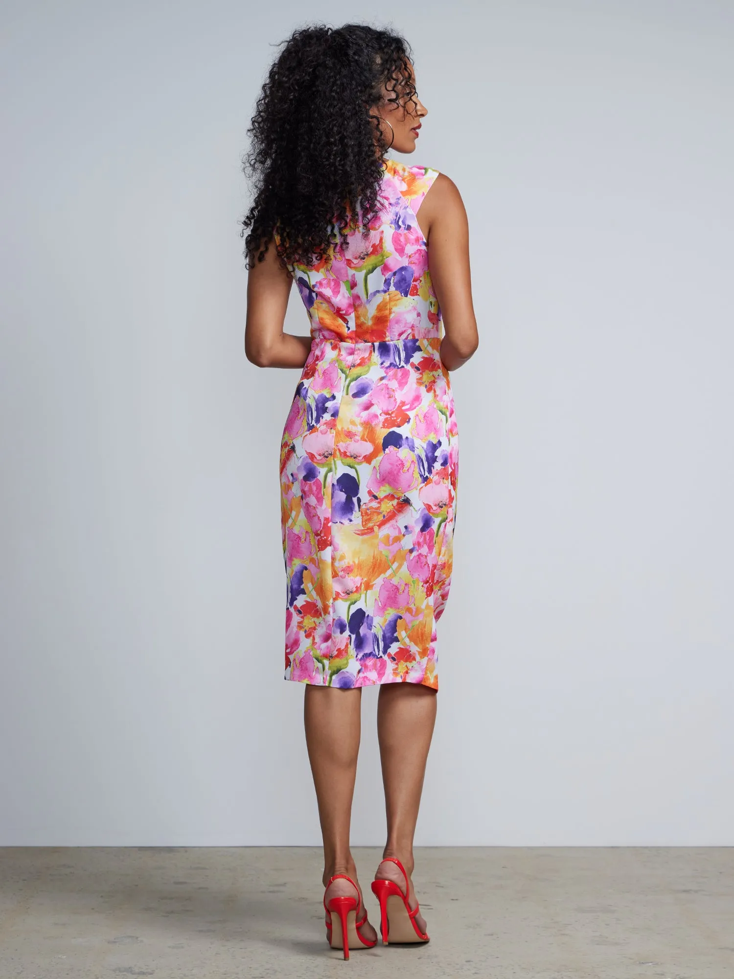 Wrap Front Sheath Dress