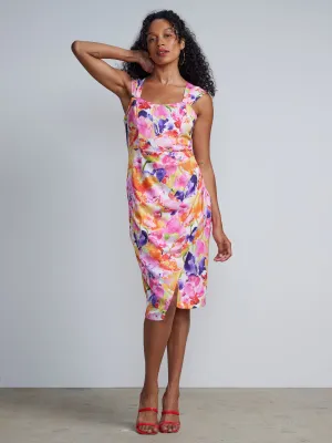 Wrap Front Sheath Dress